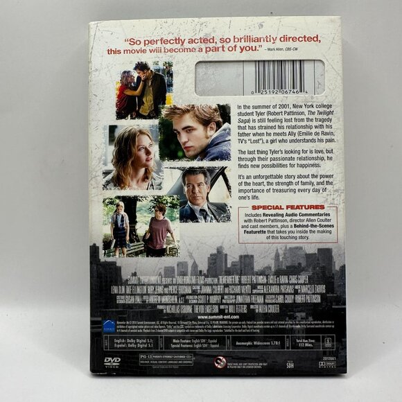 Remember Me DVD With Free Poster - Robert Pattinson Emilie De Ravin - Picture 2 of 3